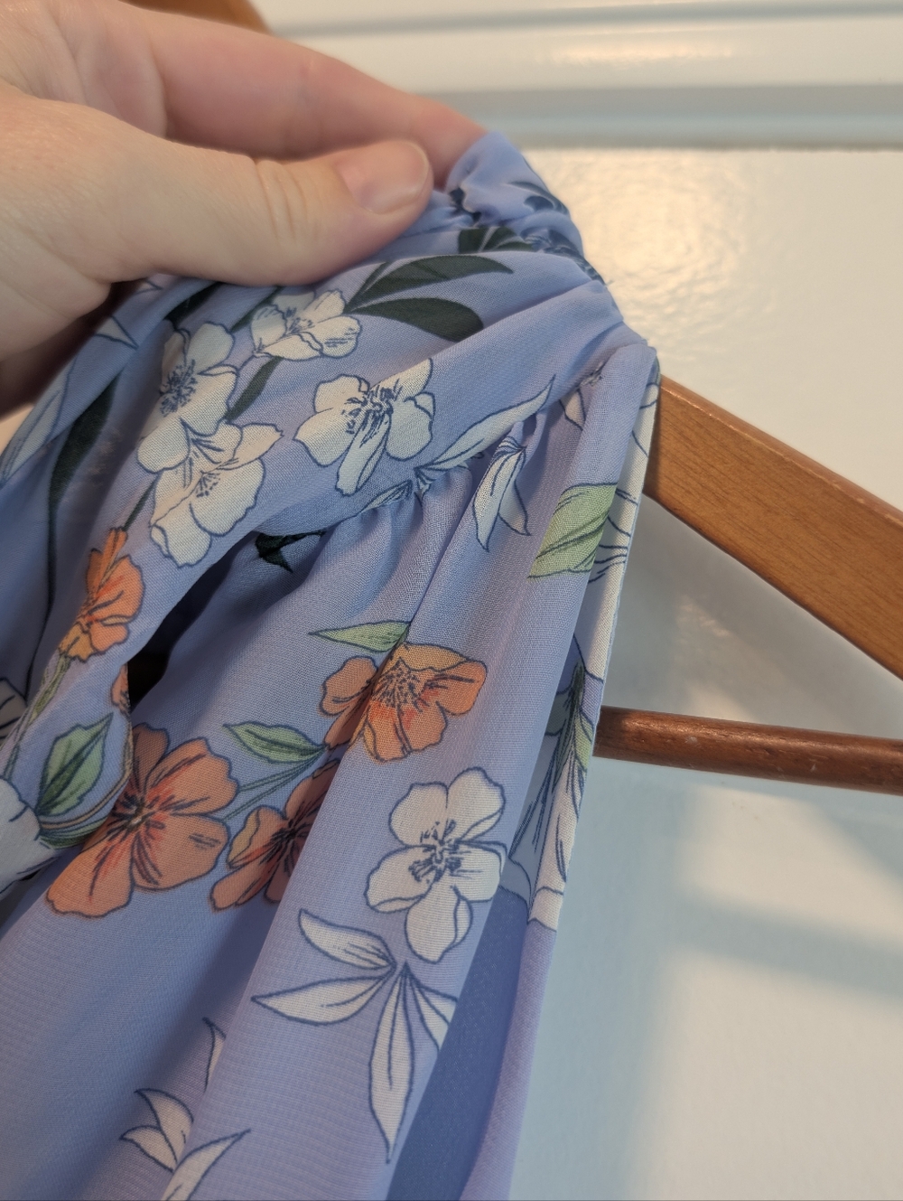 Eliza J Floral Maxi Lavender Floral Fit & Flare Halter Chiffon Dress Size 14 - Picture 10 of 12